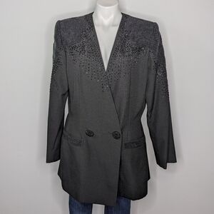 Vintage John Meyer black beaded evening jacket 14